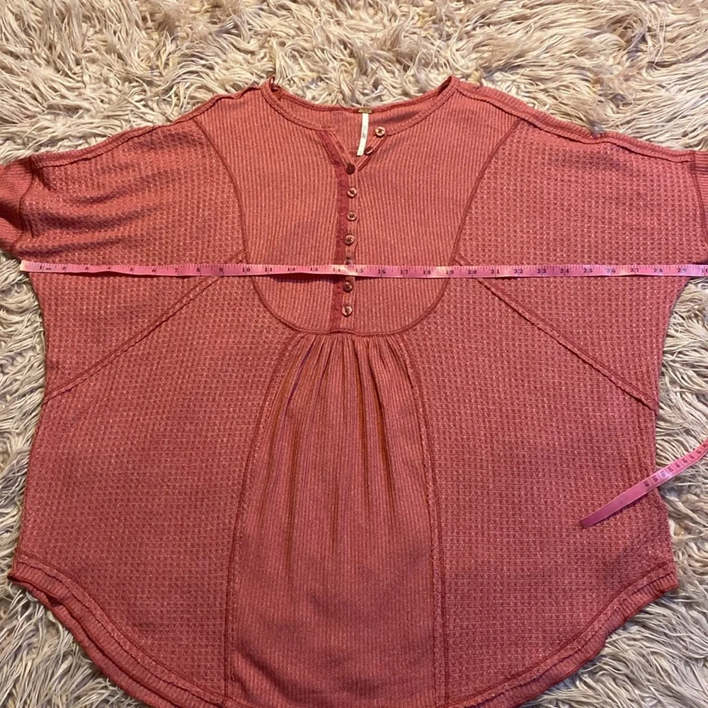 Free People Leo Oversized Henley Waffle Tunic